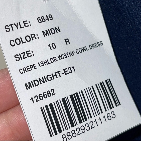 After Six Dessy Crepe One Shoulder Draped Cowl Neck Maxi Dress Sz 10 - Picture 14 of 16